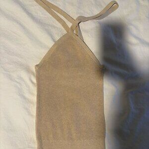 J. Crew Tan Knit Halter Top, Size S